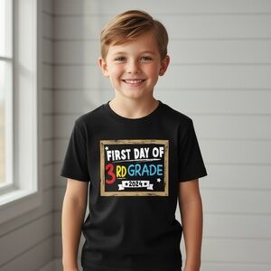 Children Place Black 'First Day of 3rd Grade' Graphic Tee with Multicolor Print